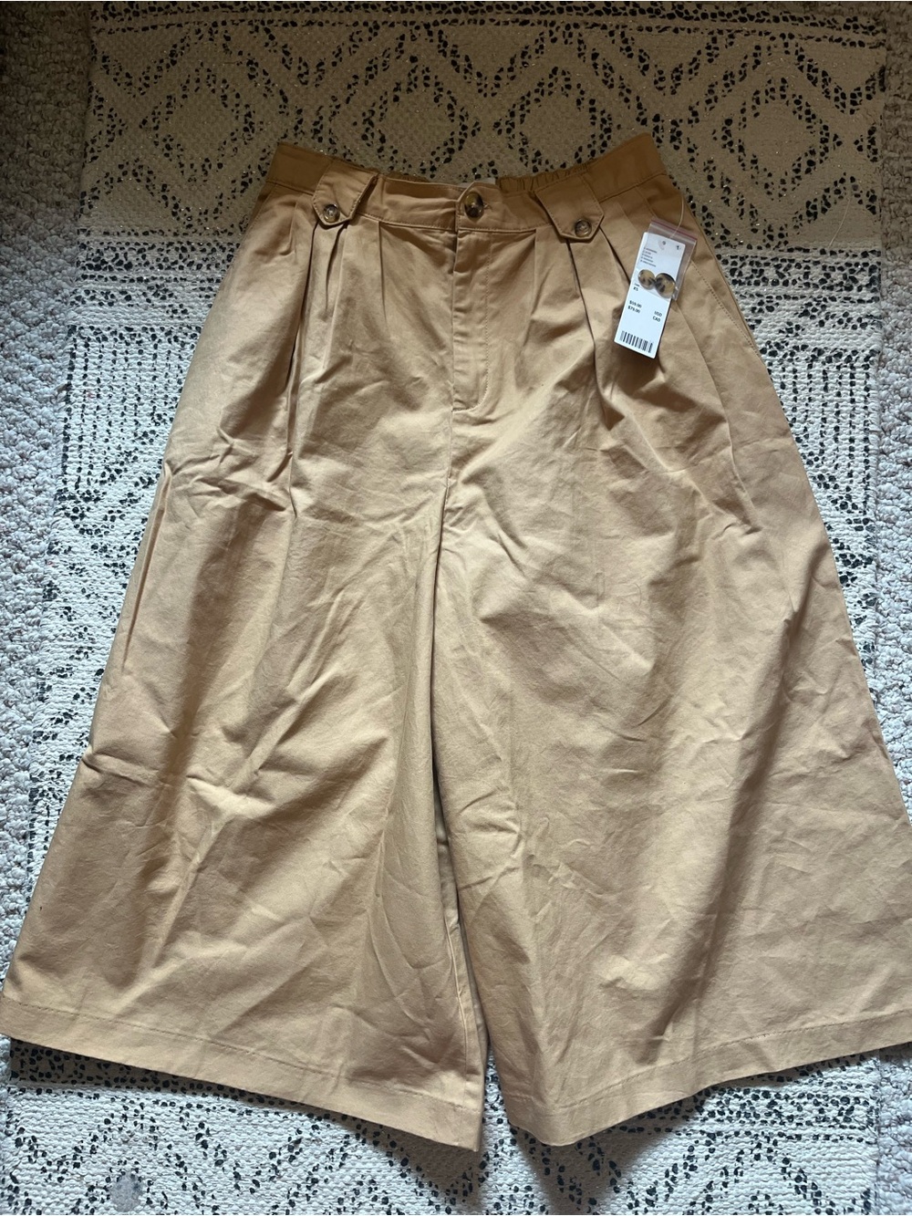 BDG Kari Twill Wide-Leg Cropped Culotte Golden Khaki - Picture 5 of 10